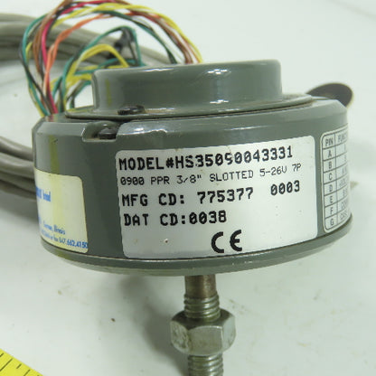 Dynapar HS35090043331 Hollow Shaft Encoder 0900 PPR 3/8" Bore 5-26V 7-Pin