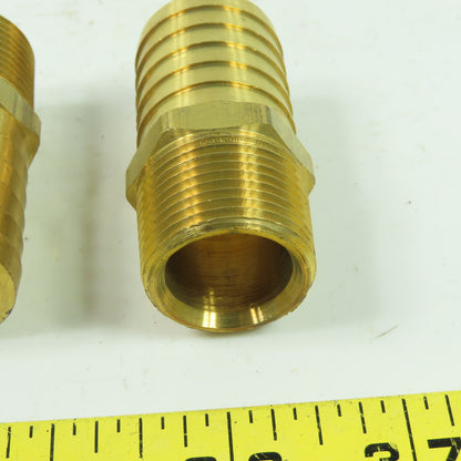 102 1612 C Style Hose Barb 3/4" NPT Male Brass Straight Fitting Lot Of 2