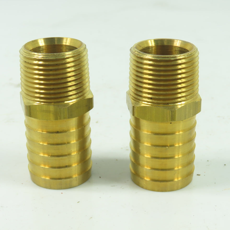 102 1612 C Style Hose Barb 3/4" NPT Male Brass Straight Fitting Lot Of 2