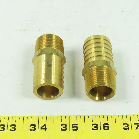 102 1612 C Style Hose Barb 3/4" NPT Male Brass Straight Fitting Lot Of 2