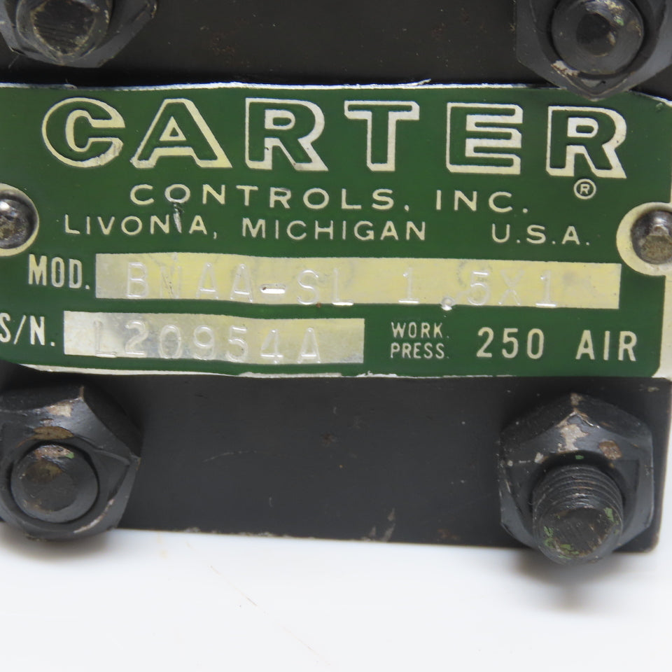Carter BNAA-SL 1.5X1 Pneumatic Air Cylinder 1-1/2" Bore 1" Stroke 250PSI