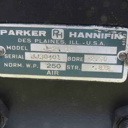 Parker J-2A 19 Pneumatic Air Cylinder 2-1/2" Bore 0.812" Stroke 250PSI