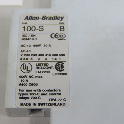 Allen Bradley 100-C30Z*00 Ser C C30 600VAC Contactor 24VDC Coil 2-25HP