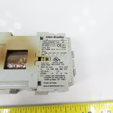 Allen Bradley 100-C09Z*10 Ser A 25A 600VAC Contactor 24VDC Coil 2-7.5HP