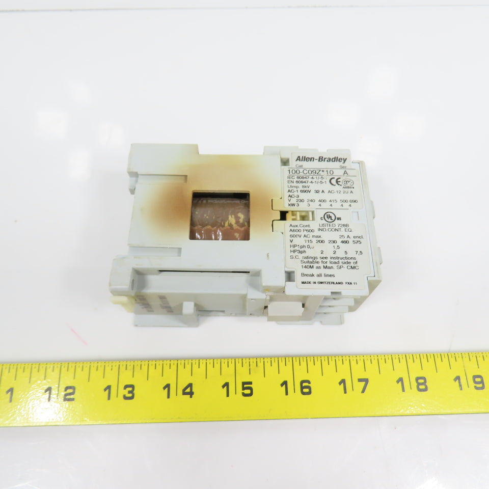 Allen Bradley 100-C09Z*10 Ser A 25A 600VAC Contactor 24VDC Coil 2-7.5HP