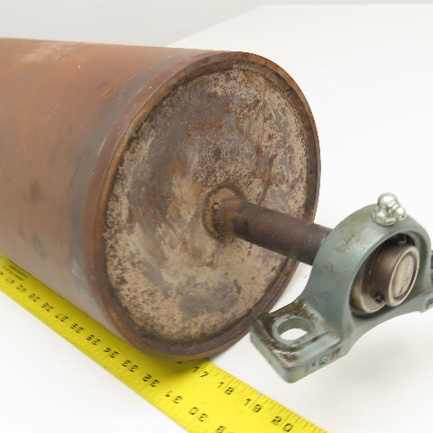 215mm OD Gravity Conveyor Roller 340mm Wide 25mm Shaft 23" OAL