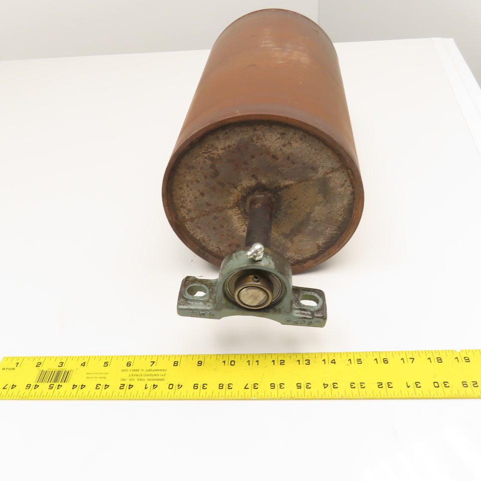 215mm OD Gravity Conveyor Roller 340mm Wide 25mm Shaft 23" OAL