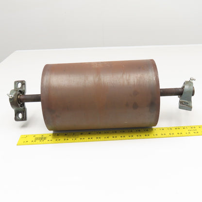 215mm OD Gravity Conveyor Roller 340mm Wide 25mm Shaft 23" OAL