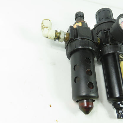 Parker 05E24A13AA 15L22BA Compressed Air Filter Regulator Lubricator 3/8" NPT