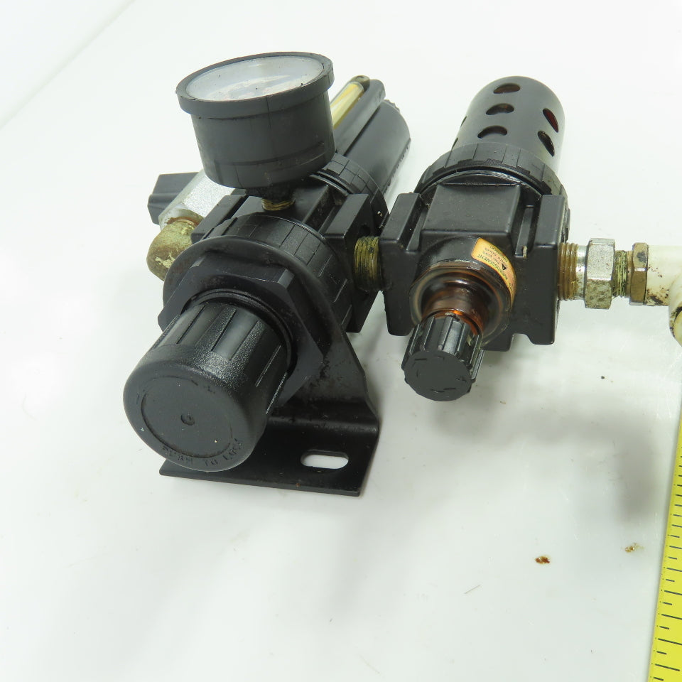 Parker 05E24A13AA 15L22BA Compressed Air Filter Regulator Lubricator 3/8" NPT