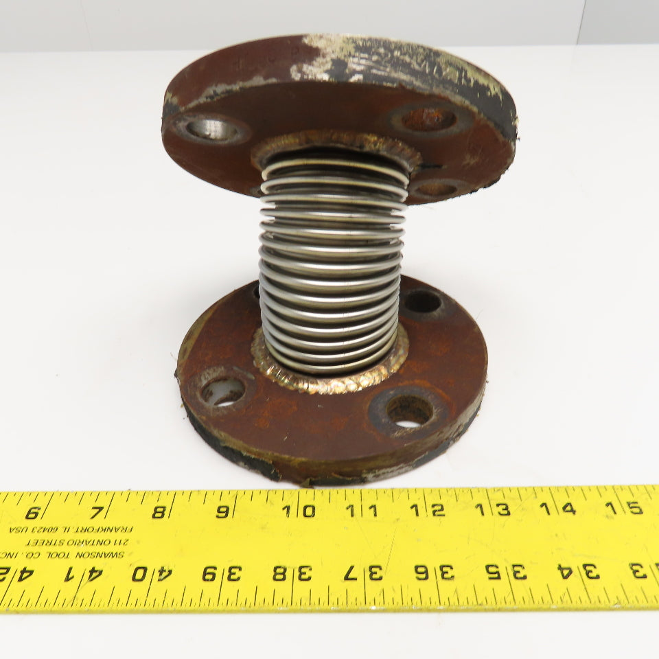 2" Cast Iron 4 Bolt Flange Mount Flexible Stainless Bellow Expansion Joint