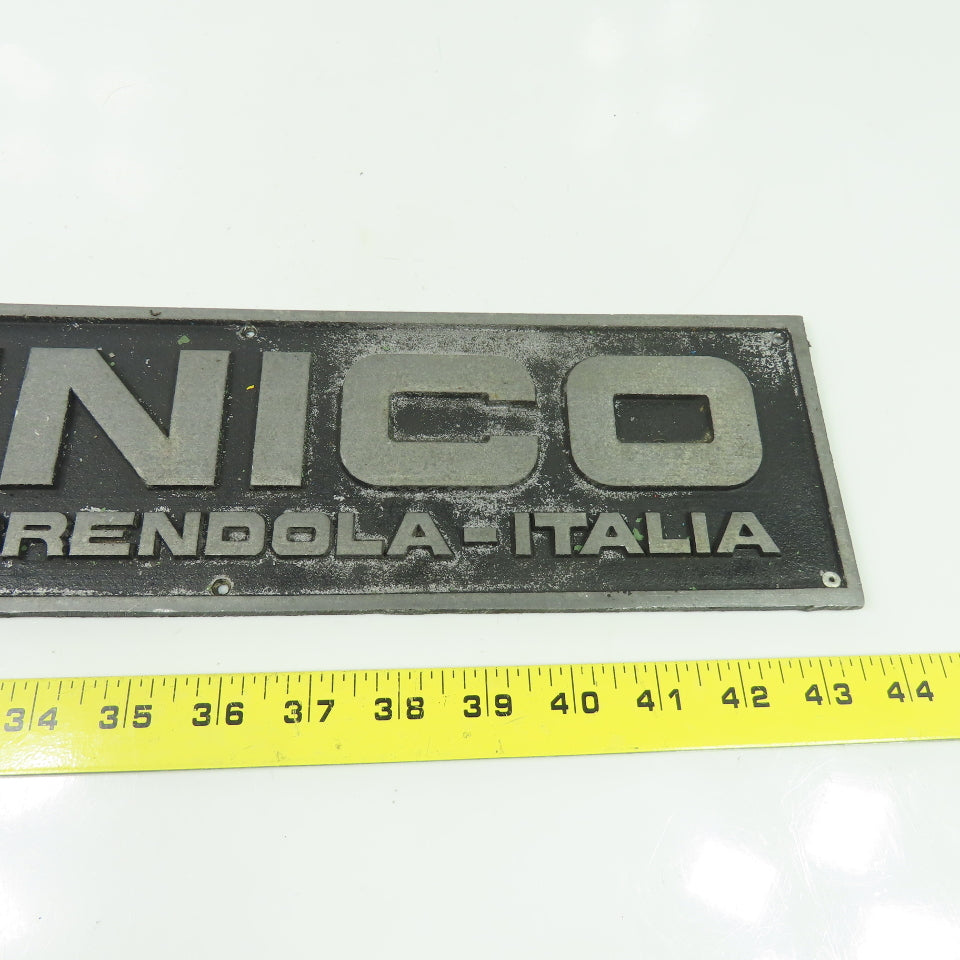 Sinico 15-1/2" x 4-1/4" Cast Aluminum Machine Name Plate Brendola-Italia