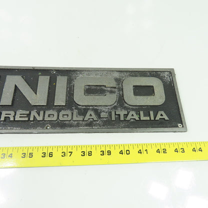 Sinico 15-1/2" x 4-1/4" Cast Aluminum Machine Name Plate Brendola-Italia