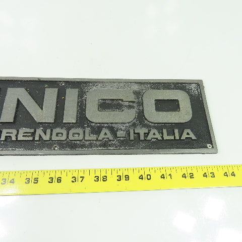 Sinico 15-1/2" x 4-1/4" Cast Aluminum Machine Name Plate Brendola-Italia
