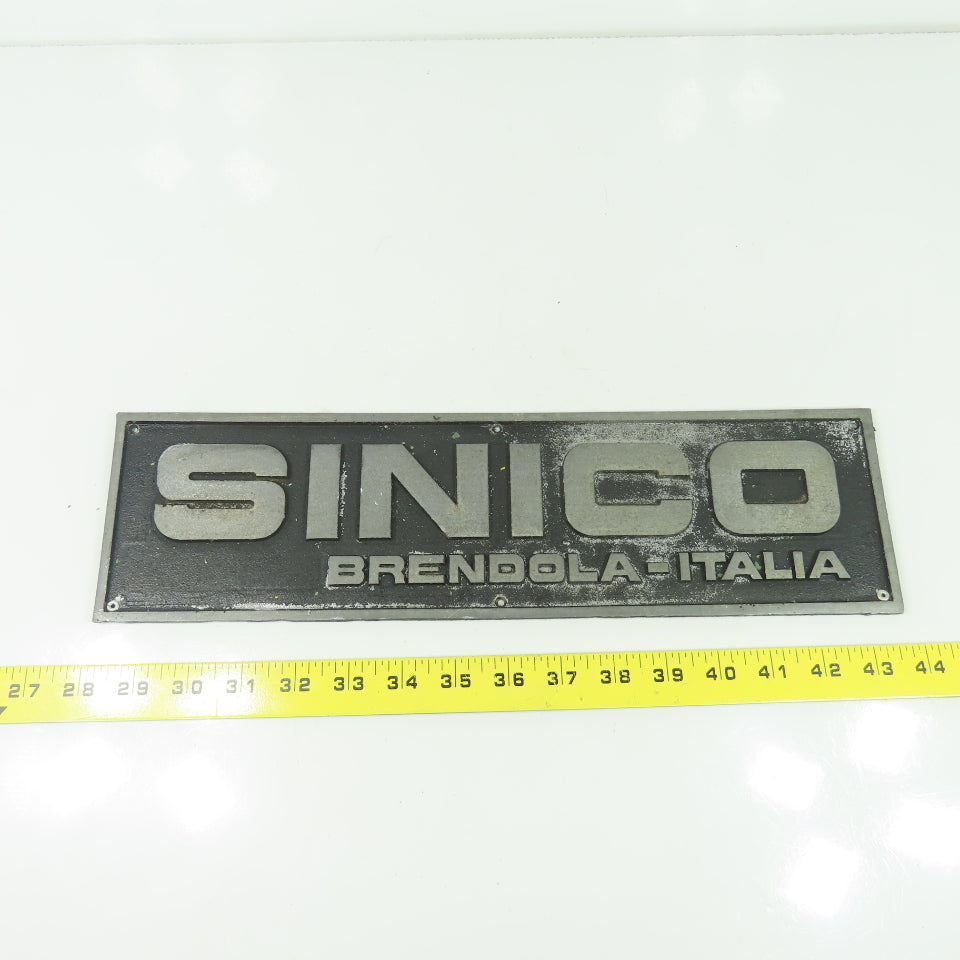 Sinico 15-1/2" x 4-1/4" Cast Aluminum Machine Name Plate Brendola-Italia