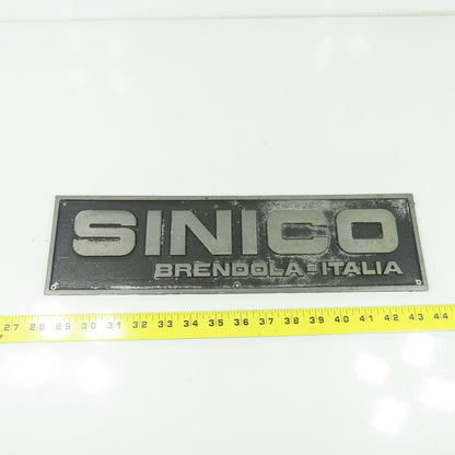 Sinico 15-1/2" x 4-1/4" Cast Aluminum Machine Name Plate Brendola-Italia