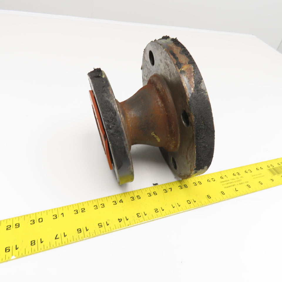 3" x 2" Raised Face Flange 4 Bolt Cast Iron Adaptor Coupling 4-1/2" Wide