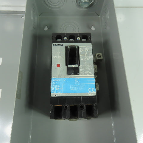 Siemens E2N1S Circuit Breaker Enclosure W/ED63B070 3-Pole 70A 600V Breaker