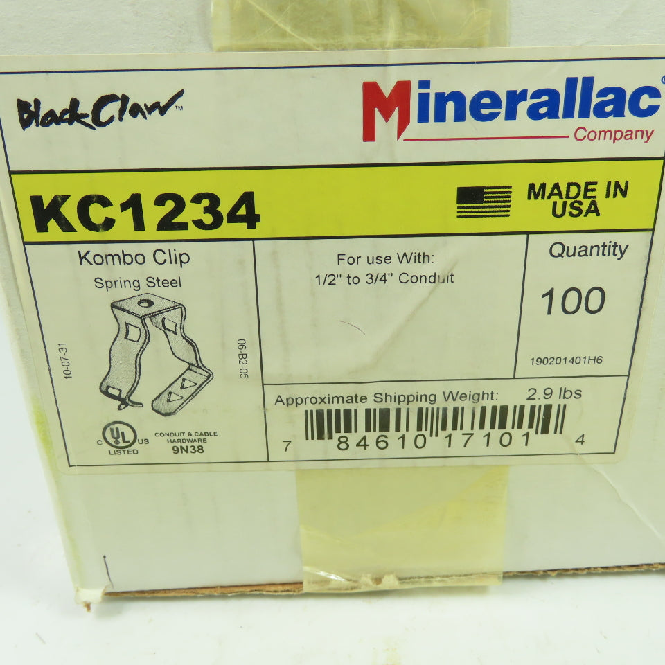 Minerallac KC1234 Spring Steel Kombo Clip Lot Of 100