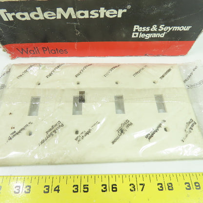 Pass & Seymour TP4-LA Light Almond Wall Plate 4 Toggle Switch Cover Lot Of 12