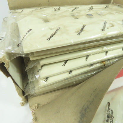 Pass & Seymour TP4-LA Light Almond Wall Plate 4 Toggle Switch Cover Lot Of 12