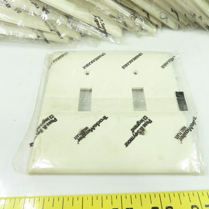 Pass & Seymour TP2-LA Light Almond Wall Plate 2 Toggle Switch Cover Lot Of 18