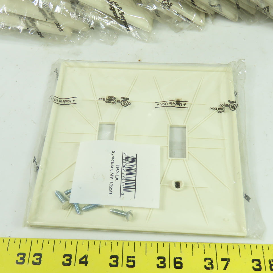 Pass & Seymour TP2-LA Light Almond Wall Plate 2 Toggle Switch Cover Lot Of 18