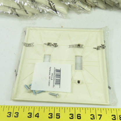 Pass & Seymour TP2-LA Light Almond Wall Plate 2 Toggle Switch Cover Lot Of 18