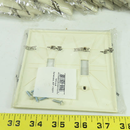 Pass & Seymour TP2-LA Light Almond Wall Plate 2 Toggle Switch Cover Lot Of 18