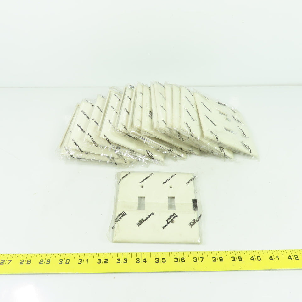 Pass & Seymour TP2-LA Light Almond Wall Plate 2 Toggle Switch Cover Lot Of 18