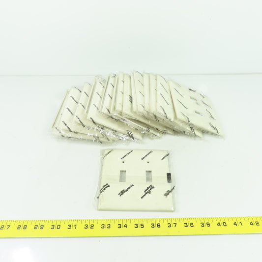 Pass & Seymour TP2-LA Light Almond Wall Plate 2 Toggle Switch Cover Lot Of 18