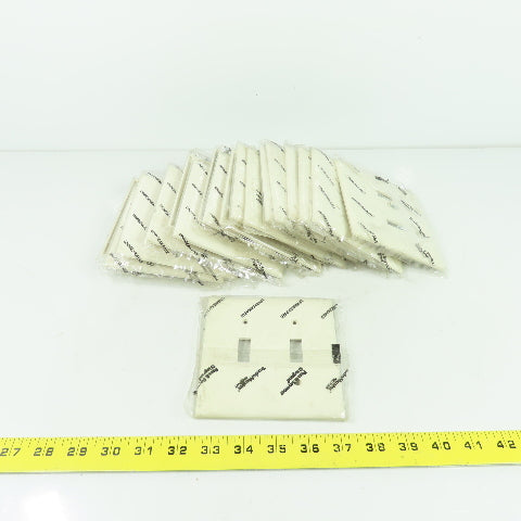 Pass & Seymour TP2-LA Light Almond Wall Plate 2 Toggle Switch Cover Lot Of 18