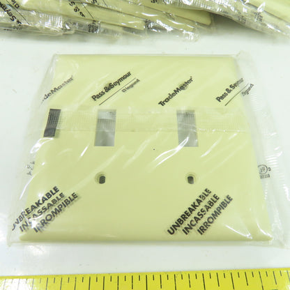 Pass & Seymour TP2-I Ivory Wall Plate 2 Toggle Switch Cover Lot Of 13