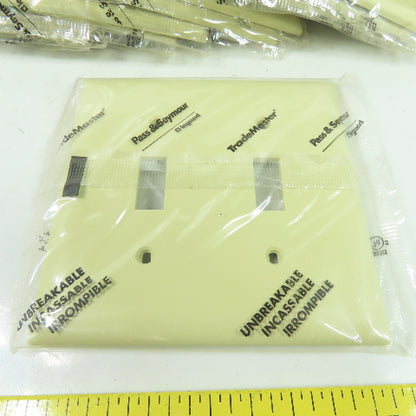 Pass & Seymour TP2-I Ivory Wall Plate 2 Toggle Switch Cover Lot Of 13