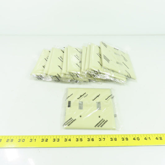 Pass & Seymour TP2-I Ivory Wall Plate 2 Toggle Switch Cover Lot Of 13