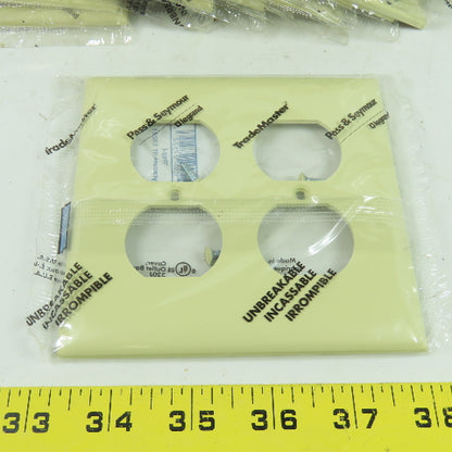 Pass & Seymour TP82-1 Ivory 2 Gang Duplex Wall Plate Switch Cover Lot Of 15
