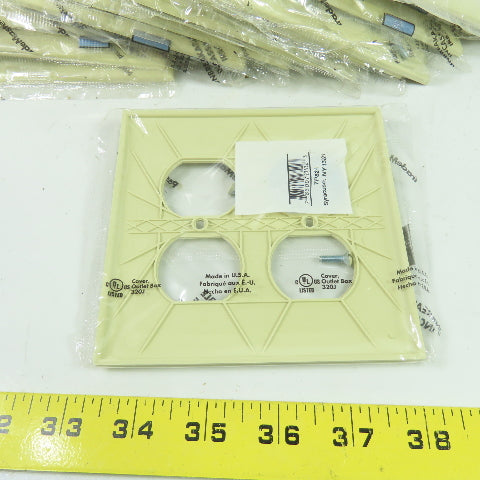 Pass & Seymour TP82-1 Ivory 2 Gang Duplex Wall Plate Switch Cover Lot Of 15