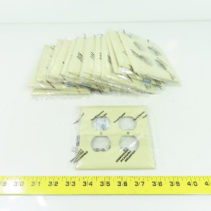 Pass & Seymour TP82-1 Ivory 2 Gang Duplex Wall Plate Switch Cover Lot Of 15