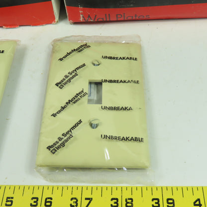 Pass & Seymour TP1-I Ivory 1 Gang Toggle Wall Plate Switch Cover Lot Of 44