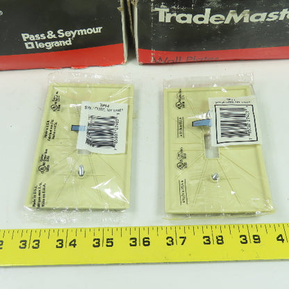Pass & Seymour TP1-I Ivory 1 Gang Toggle Wall Plate Switch Cover Lot Of 44