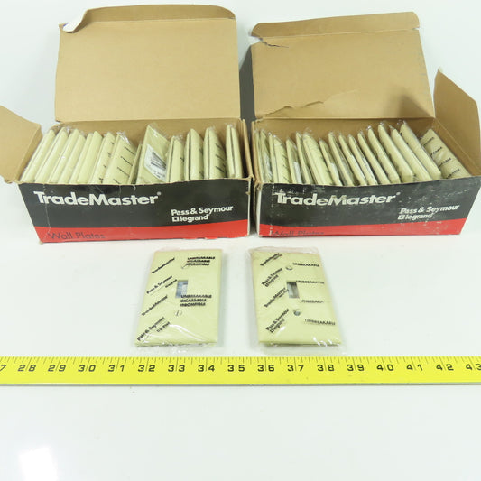 Pass & Seymour TP1-I Ivory 1 Gang Toggle Wall Plate Switch Cover Lot Of 44