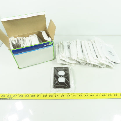 Leviton 002-80503 Brown 1 Gang Receptacle Wall Plate Switch Cover Lot Of 34