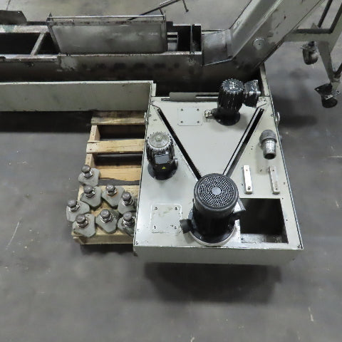 Hennig 11' Incline Chip Conveyor 7-3/4" Belt 5 FPM 45" Disch W/Coolant Recovery