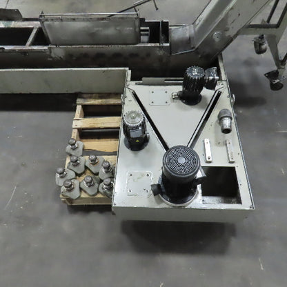 Hennig 11' Incline Chip Conveyor 7-3/4" Belt 5 FPM 45" Disch W/Coolant Recovery