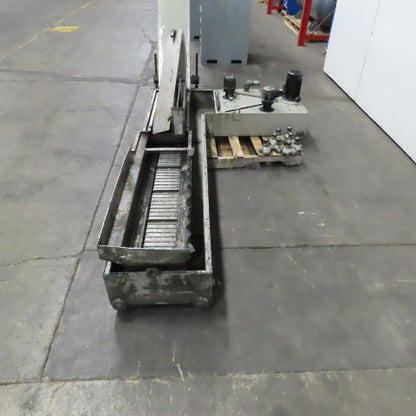 Hennig 11' Incline Chip Conveyor 7-3/4" Belt 5 FPM 45" Disch W/Coolant Recovery