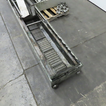 Hennig 11' Incline Chip Conveyor 7-3/4" Belt 5 FPM 45" Disch W/Coolant Recovery