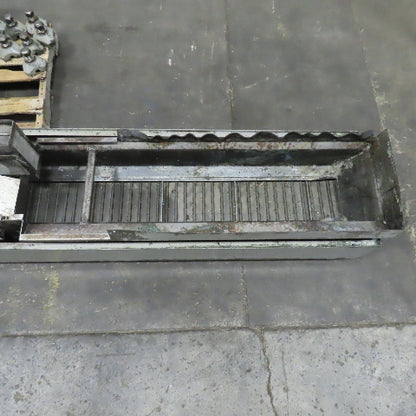 Hennig 11' Incline Chip Conveyor 7-3/4" Belt 5 FPM 45" Disch W/Coolant Recovery