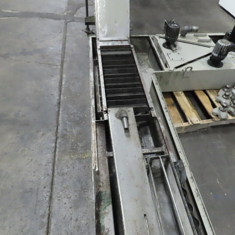 Hennig 11' Incline Chip Conveyor 7-3/4" Belt 5 FPM 45" Disch W/Coolant Recovery