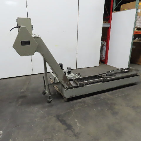 Hennig 11' Incline Chip Conveyor 7-3/4" Belt 5 FPM 45" Disch W/Coolant Recovery