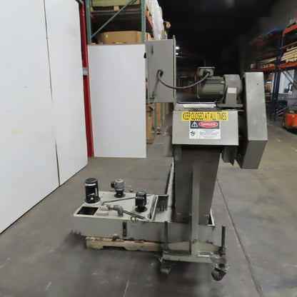Hennig 11' Incline Chip Conveyor 7-3/4" Belt 5 FPM 45" Disch W/Coolant Recovery